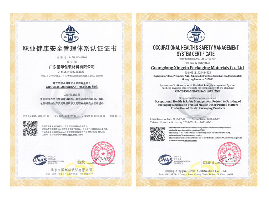 Occupational Health And Safety Management System Certification